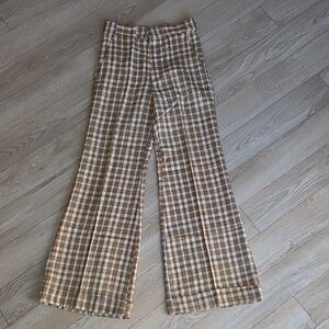 Vintage Bell Bottom Plaid Pants XXS XS